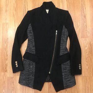 Ssemienne Tailored Asymmetrical Military Style Korean Wool Jacket